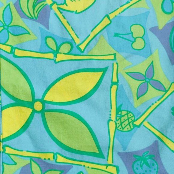 Lilly Pulitzer 4 Liza Capri Macadamia Print Pants Blue Yellow Capri - Picture 5 of 8